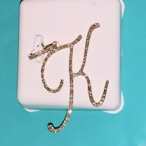 10k REAL GOLD REAL GENUINE DIAMOND K initial Pendant FREE APPRAISAL BLACK FRIDAY